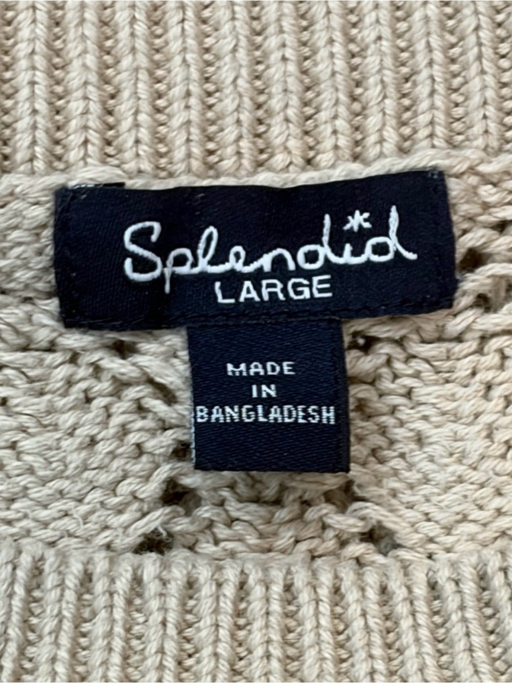 Anthropologie SPLENDID Diletta Pointelle Crochet Knit Sweater Size L - Picture 9 of 11